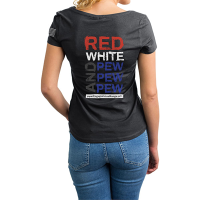Red, white, pew back