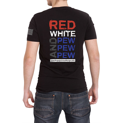 Red, white, and pew back